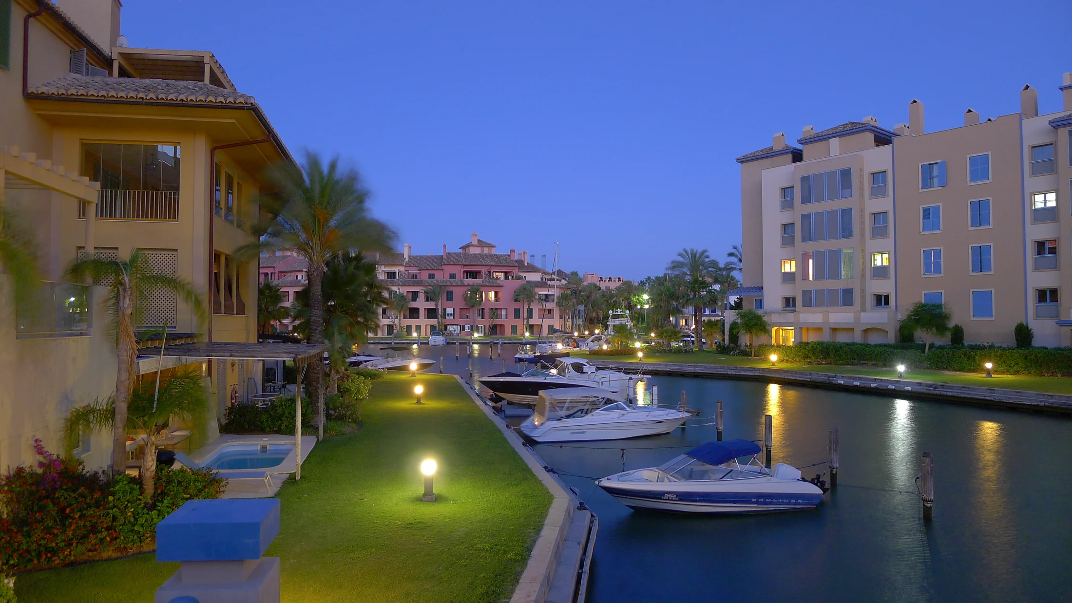 Evening light over Sotogrande marina